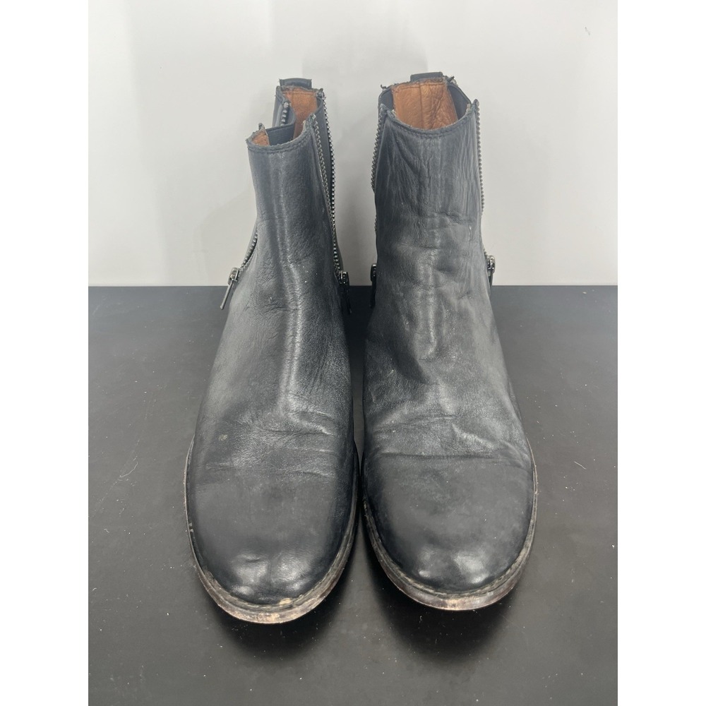 FRYE Carly Boots Womens 9.5 B Casual Side Zip Chelsea Ankle Bootie Black Leather